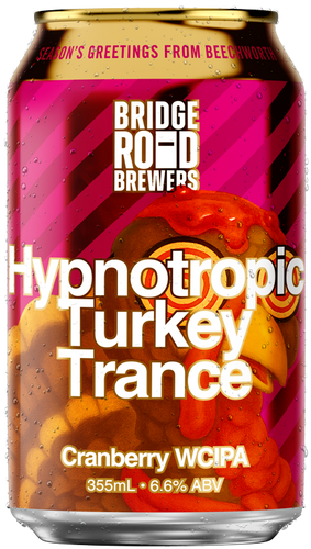 Can of Hypnotropic Turkey Trance Cranberry WCIPA from Bridge Road Brewers on a white background